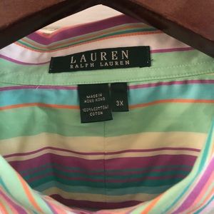~* Ralph Lauren pastel striped button down 3x*~